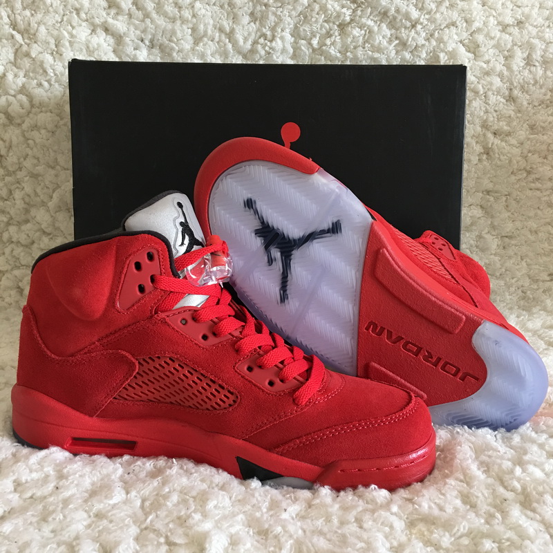 Authentic Air Jordan 5 Is No Bull Red Suede